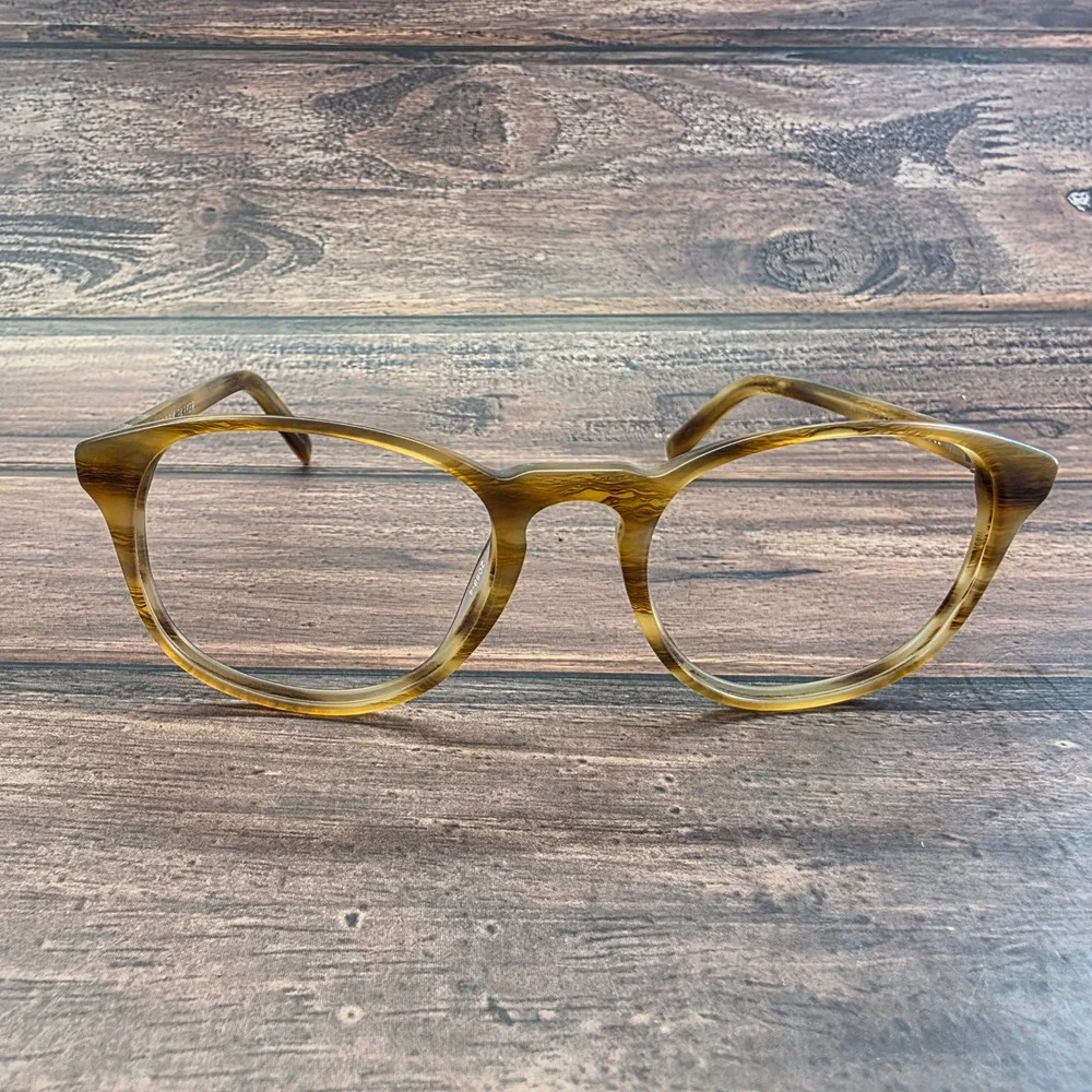 Warby Parker‎ Downing Eyeglass Frames Striated Amber Brown 53-20-140